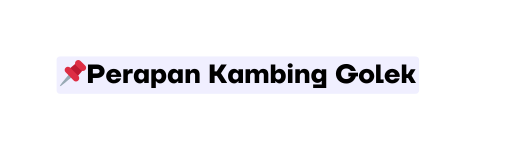 Perapan Kambing Golek